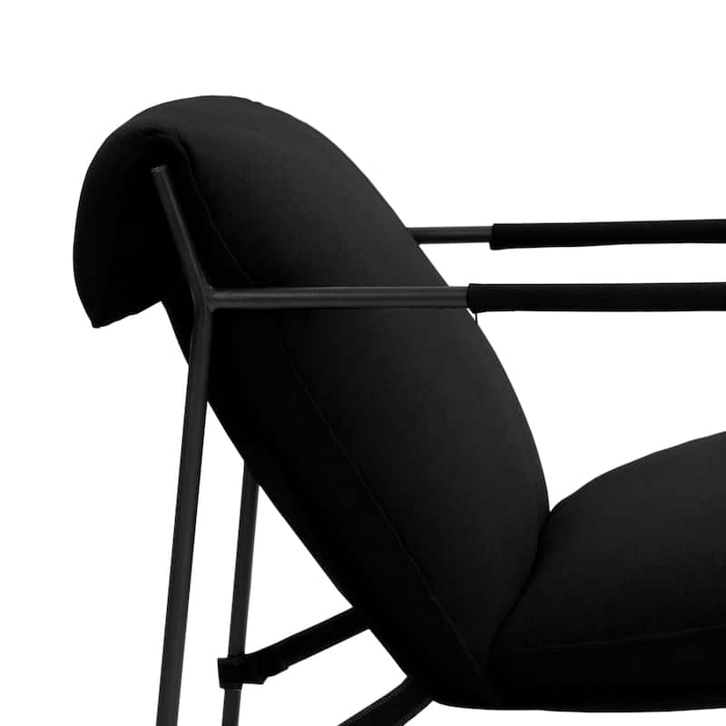 Mid-century Metal Sling Armchair with Lengthen Upholstered Set of 2