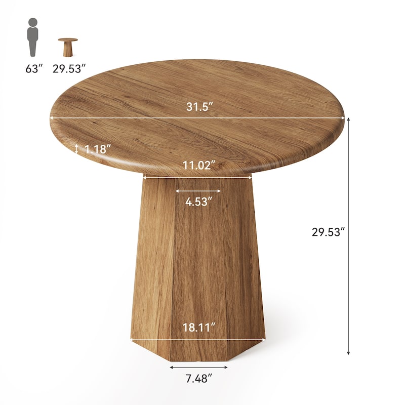 31" Round Pedestal Dining Table