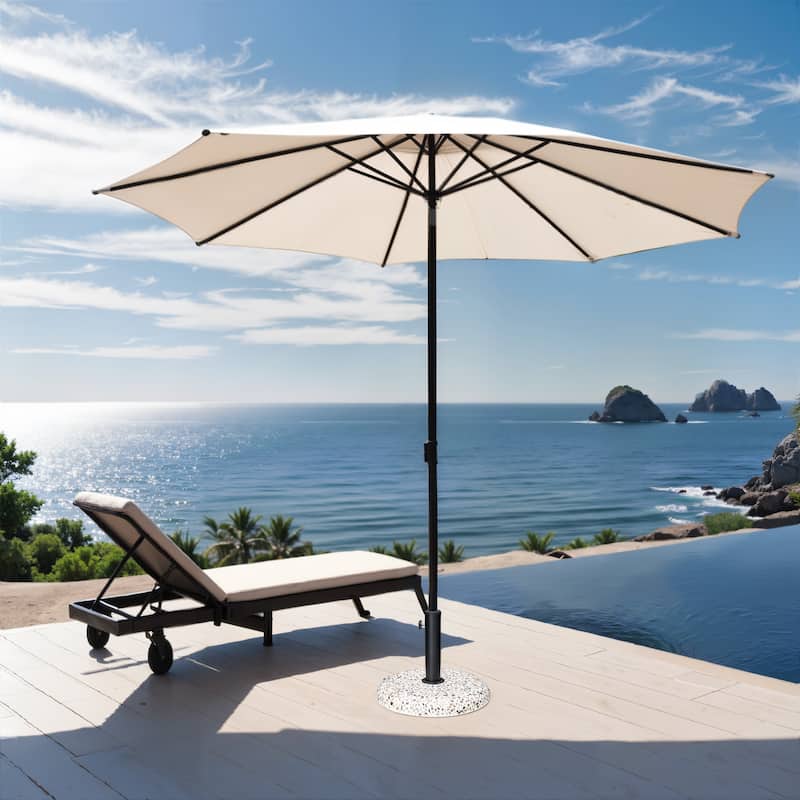 Pellebant Outdoor Patio Market Umbrella Stand with Concrete-Cobble Finish