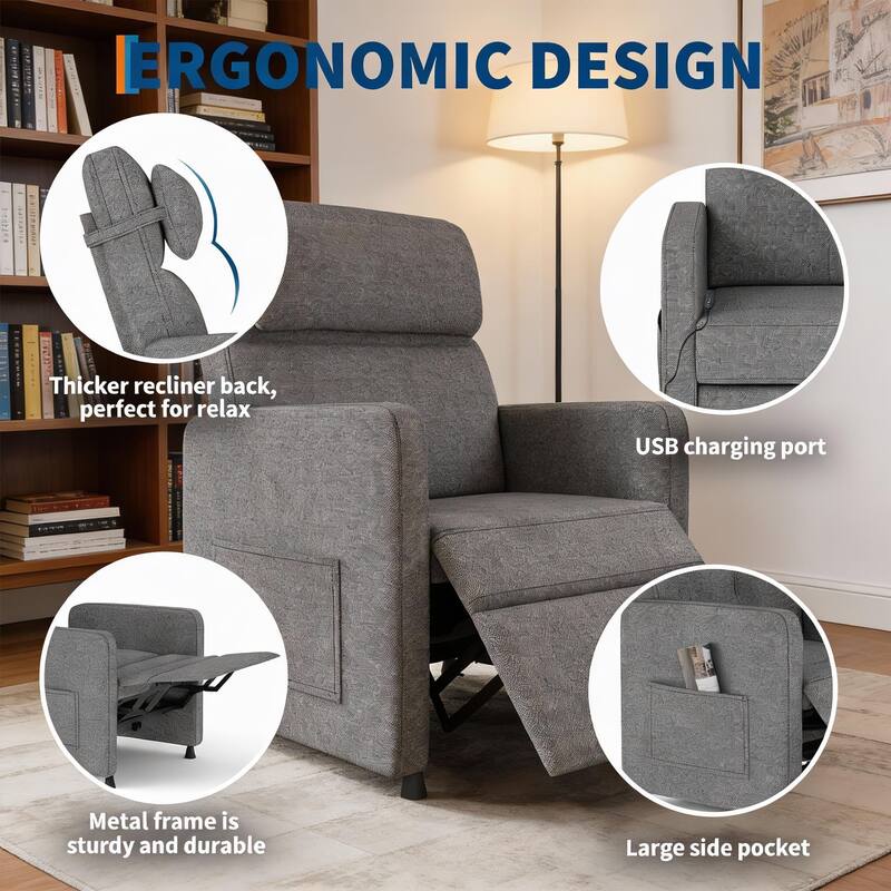 Adjustable Power Recliner, with Massage & Heat