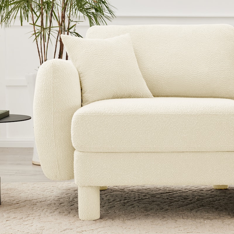 Loveseat Sofa, 78" 2-Seater Upholstered Couch Modern Sectional Couches with Shell-shaped Armrests for Living Room