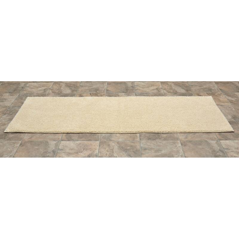 Queen Cotton Washable Bathroom Rug, or Set in Natural