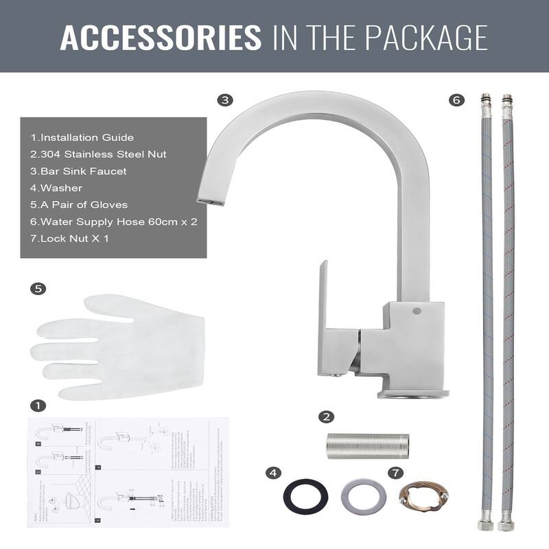WOWOW Single-Handle Bar Faucet with Swivel Spout