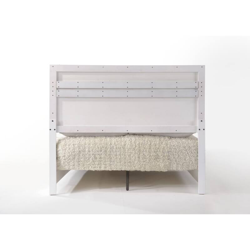White High Gloss Queen Bed with Acrylic Headboard