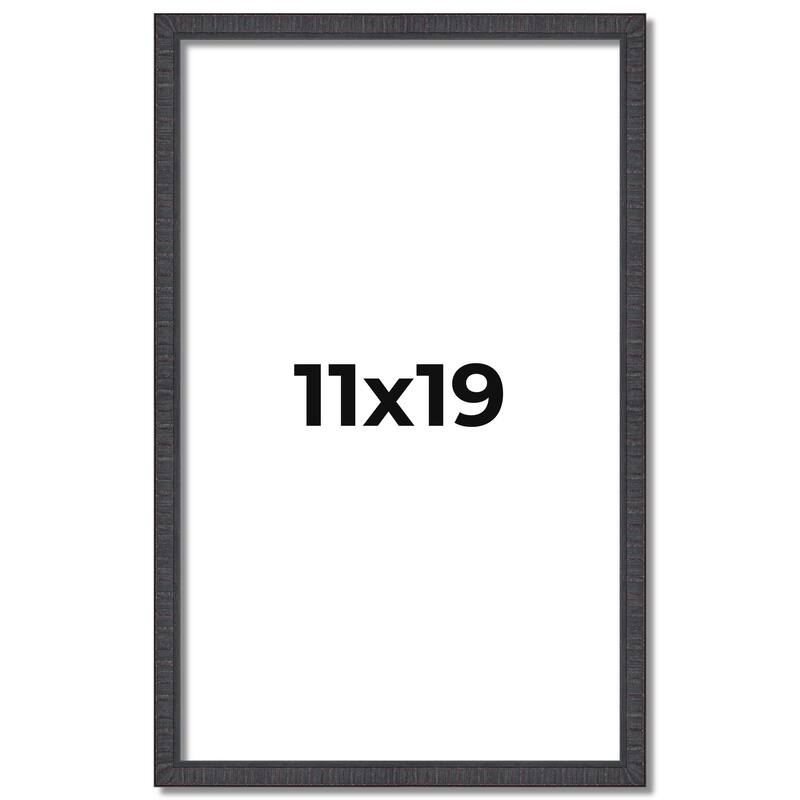 11x19 Frame Brown Solid Wood Picture Frame - Complete Modern Photo