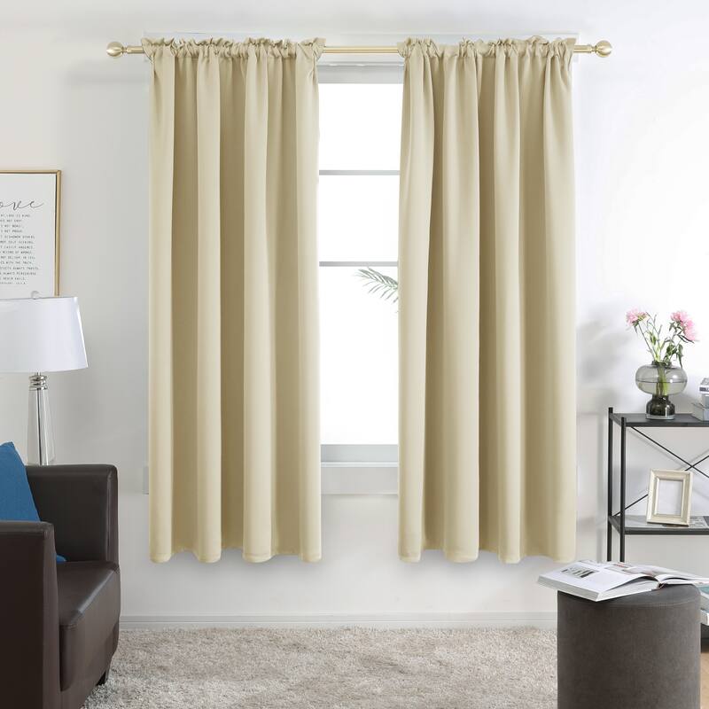 Deconovo Solid Rod Pocket Curtain Panel Pair (2 Panel)
