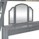 preview thumbnail 34 of 52, Solid Wood Loft Bed with Bulit-in U-shaped Desk and 2 Drawers, Full Size Loft Bedframe with Storage Shelves and Tri-fold Mirror