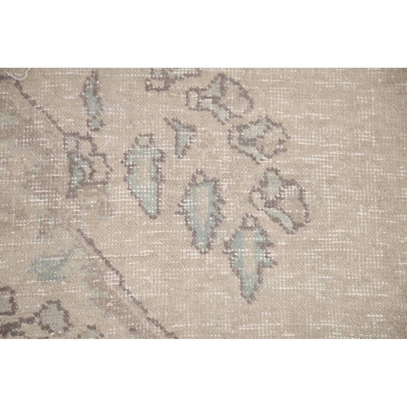 Hand Knotted Oriental 100% Wool Carpet Traditional Medallion Beige & Ivories Tabriz Area Rug - 9' 11'' X 6' 2''