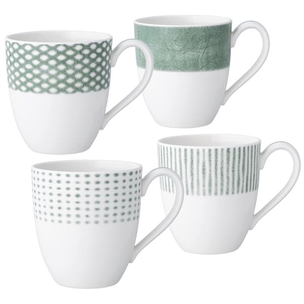 Noritake Hammock Set Of 4 Assorted Mugs, 15 Oz. - Green