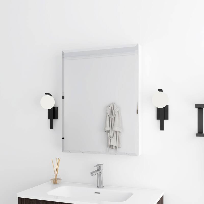 Rectangular Aluminum Medicine Cabinet with Mirror