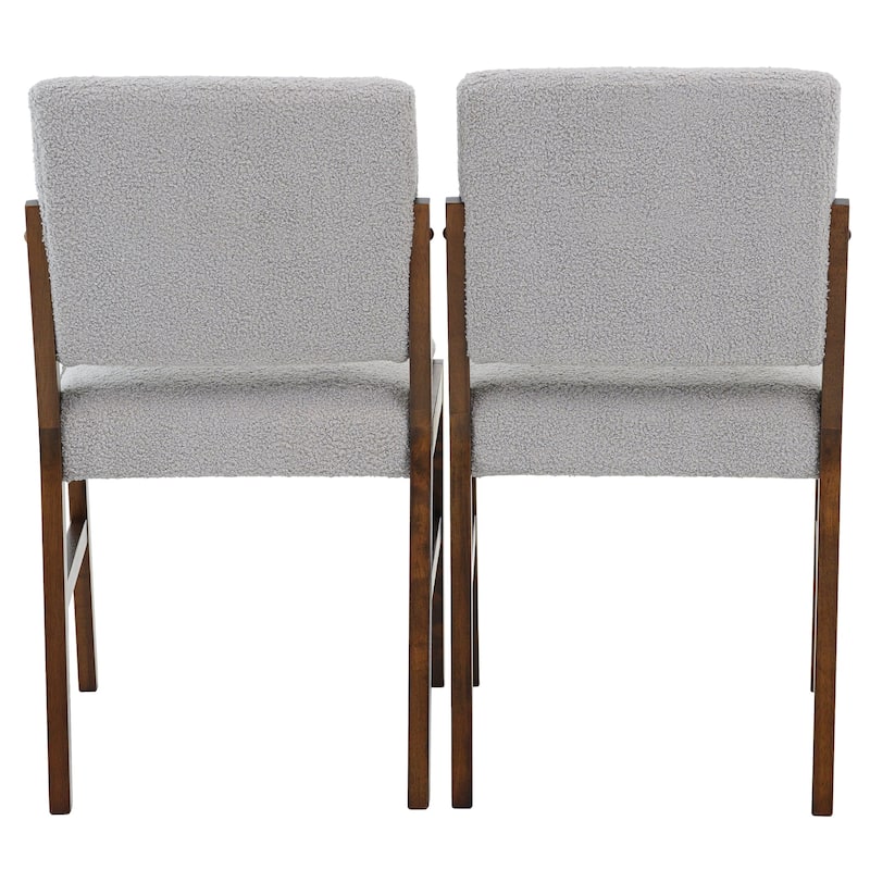 GDFStudio - Weston Modern Wood Upholstered Linen Dining Chair Set with Full-back Support, Set of 2 - 22"W