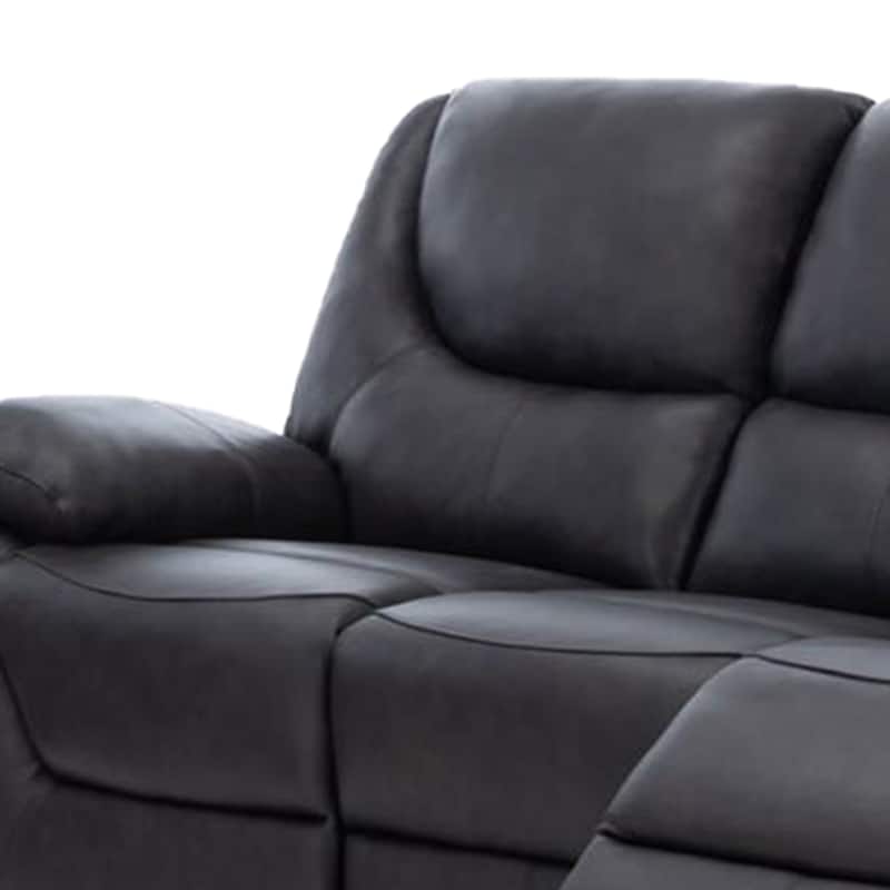 Contemporary Top Grain Leather Upholstered Reclining Sofa