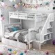 preview thumbnail 21 of 58, Versatile Stairway Kids Bunk Bed - Twin Over Full White