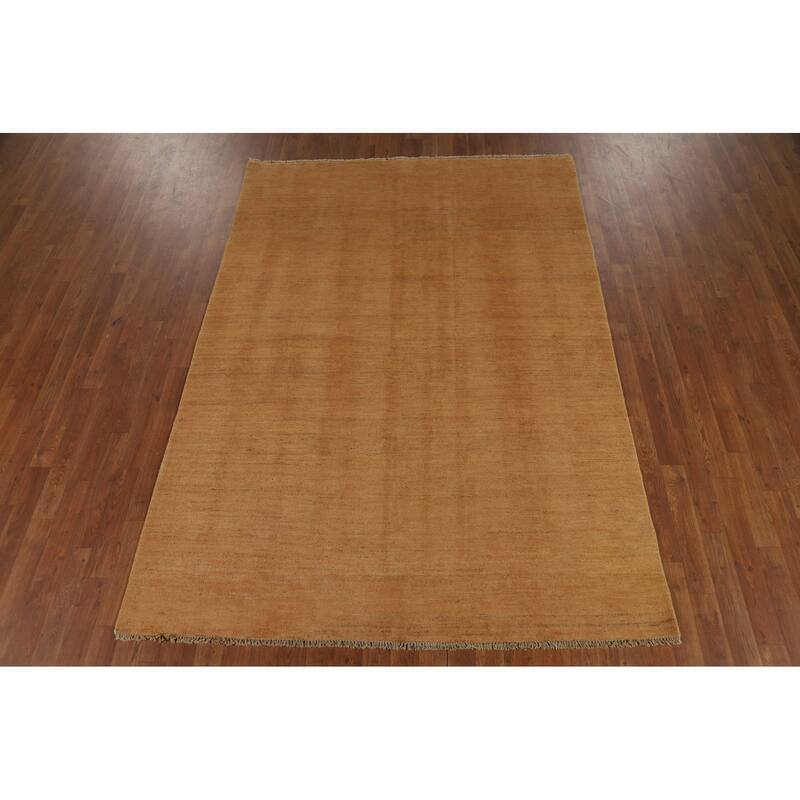 Contemporary Gabbeh Oriental Area Rug Tribal Hand-Knotted Wool Carpet - 5'6" x 7'10"