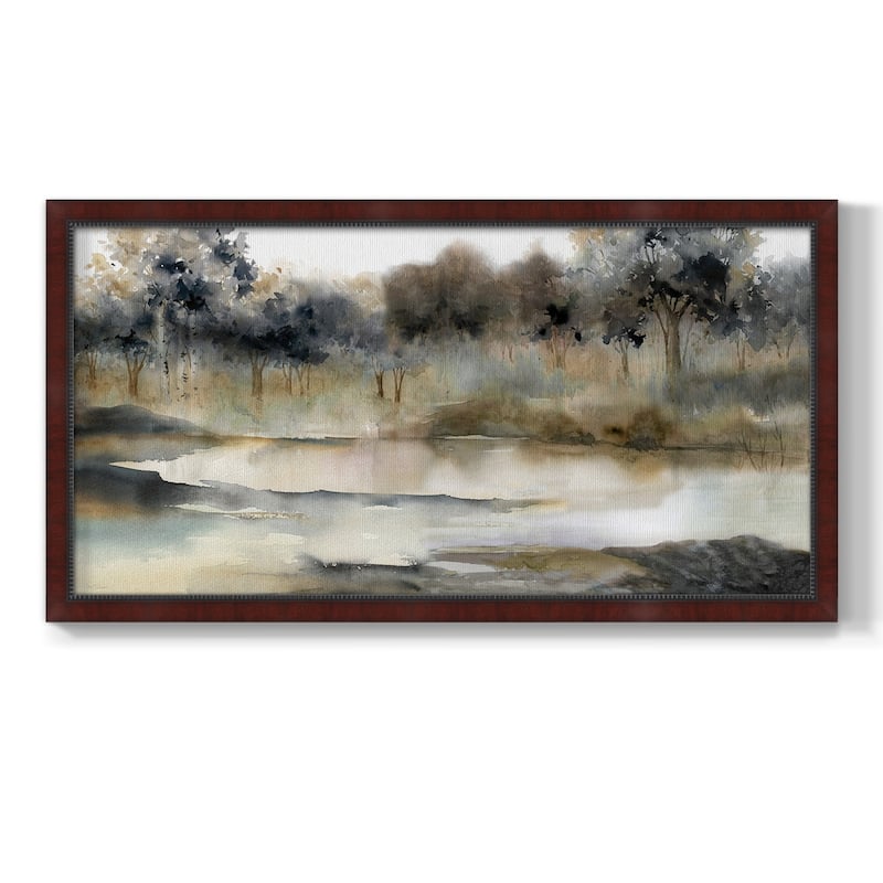 Serene River Premium Framed Canvas- Ready to Hang - 26x50 - Maple