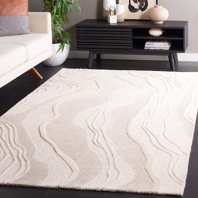 SAFAVIEH Handmade Fifth Avenue Dirtje Mid-Century Modern New Zealand Wool Rug