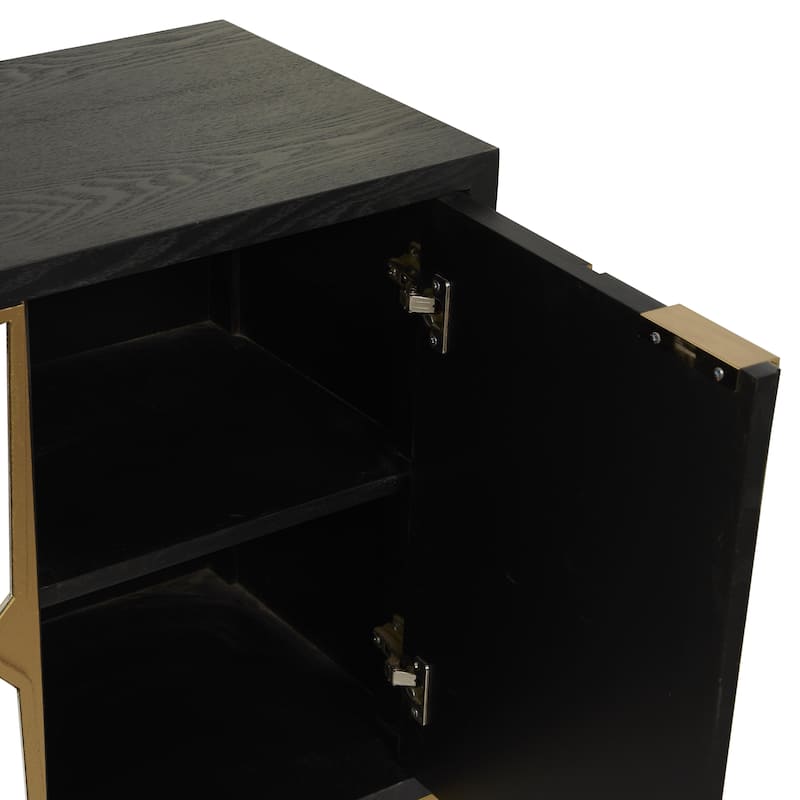 Wooden 3 Drawer Chest with Mirrored Front - Gold or Black - Roche River Decor