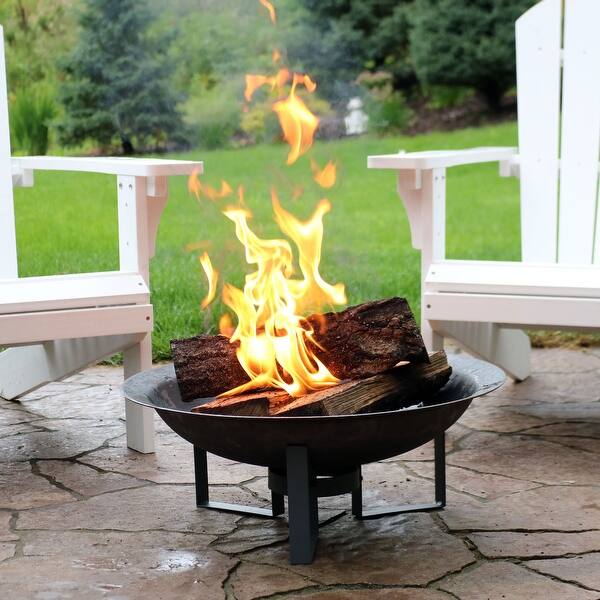 Shop Sunnydaze Outdoor Modern Cast Iron Fire Pit Bowl With Stand