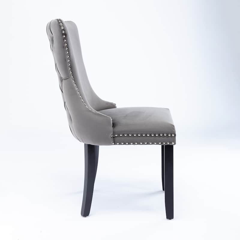 Set of 2 Modern Upholstered Accent Armless Tufted Dining Chairs