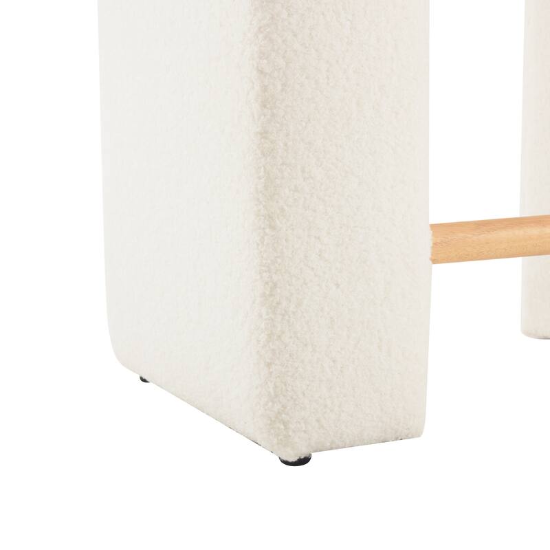 Roomfitters Boucle Upholstered Counter Stools, Set of 2 Dining Chairs for Kitchen Island and Bar Seating