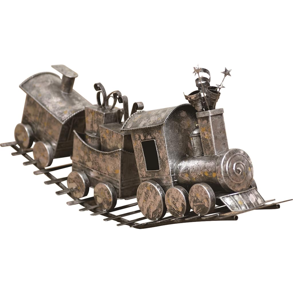 Transpac Metal 28 in. Bronze Christmas Festive Train