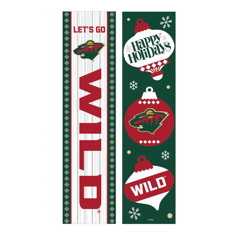 47" Double Sided Seasonal Porch Leaner, Minnesota Wild - 47" x 11.25"