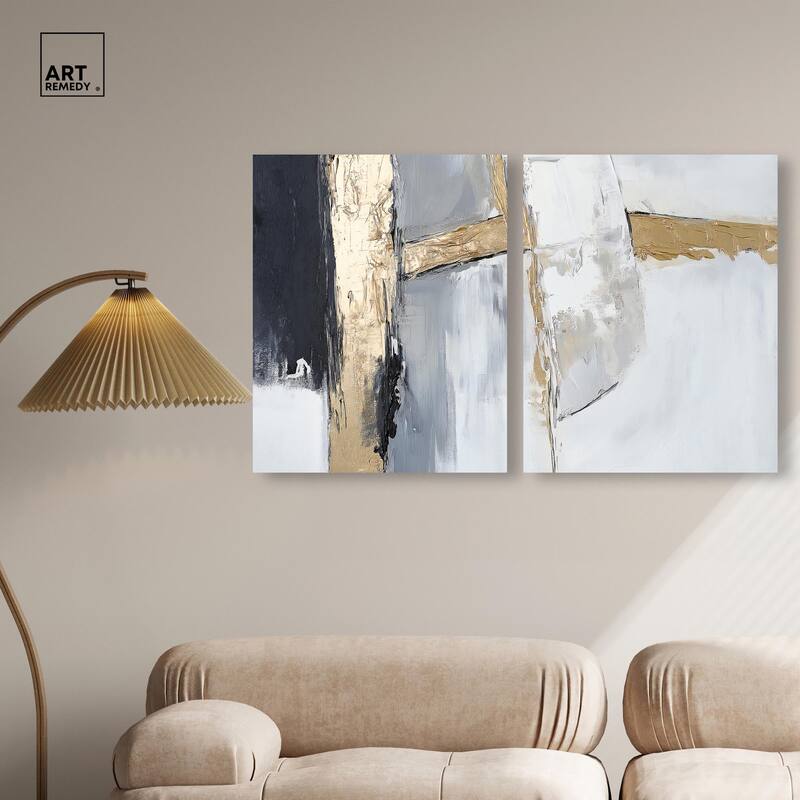 Cracks of Creation II Canvas Set of 2 by Art Remedy, Gallery Wrapped