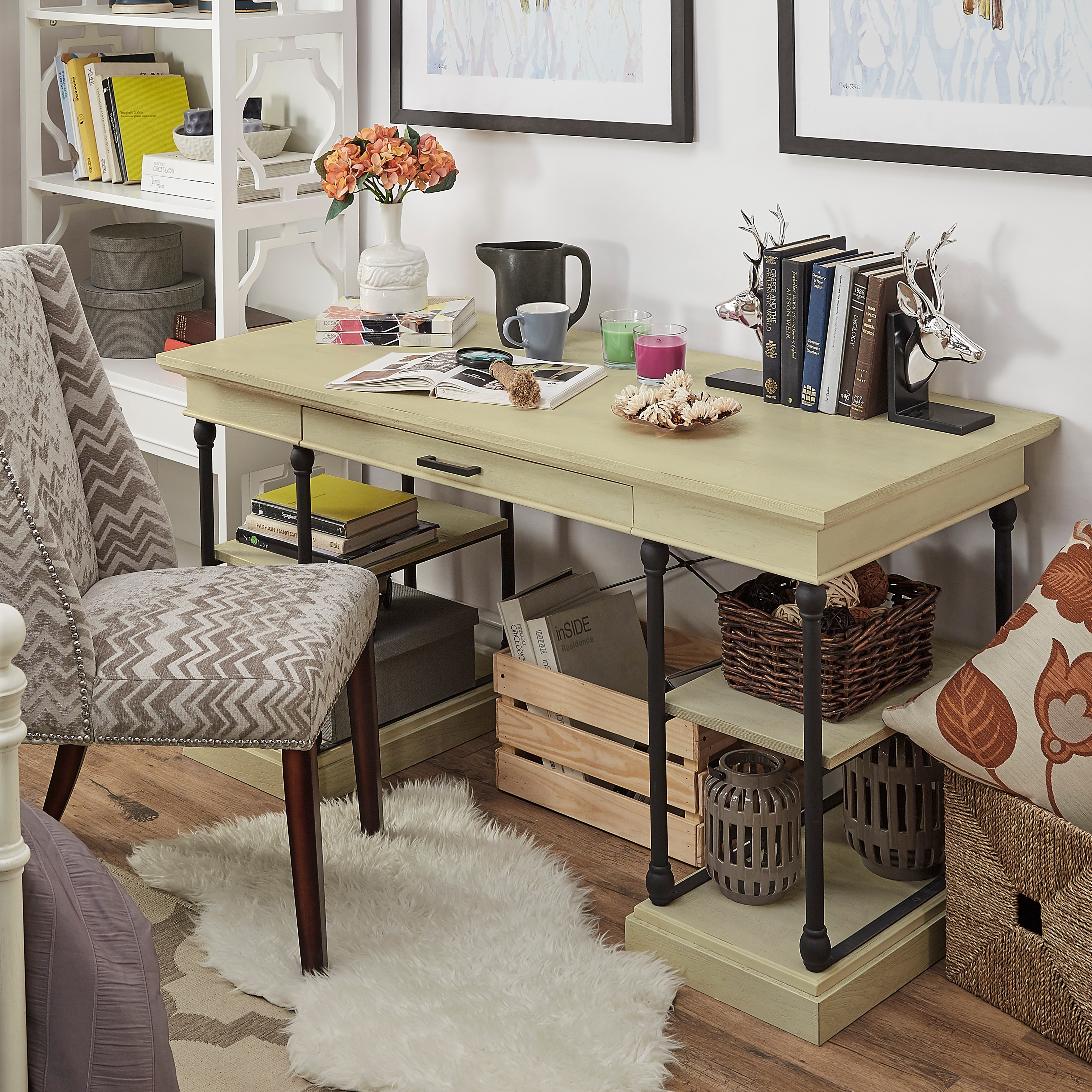 Barnstone Cornice 1 drawer Storage Writing Desk by iNSPIRE Q