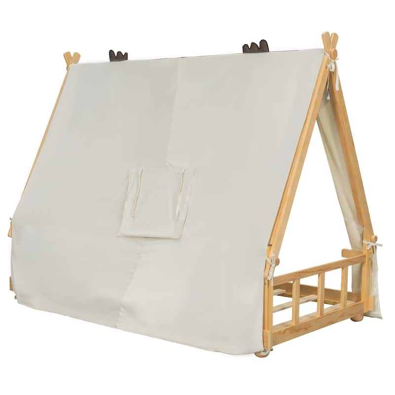 Whimsical Tent House Bed with Lights and Skylight by Harper&Bright Designs