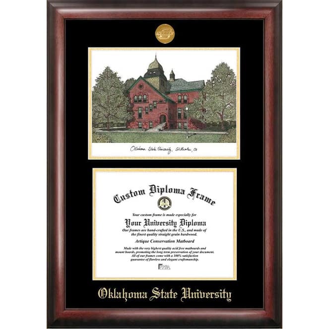 Oklahoma State Cowboys 11w x 8.5h Spirit Graduate Diploma Frame and Lithograph
