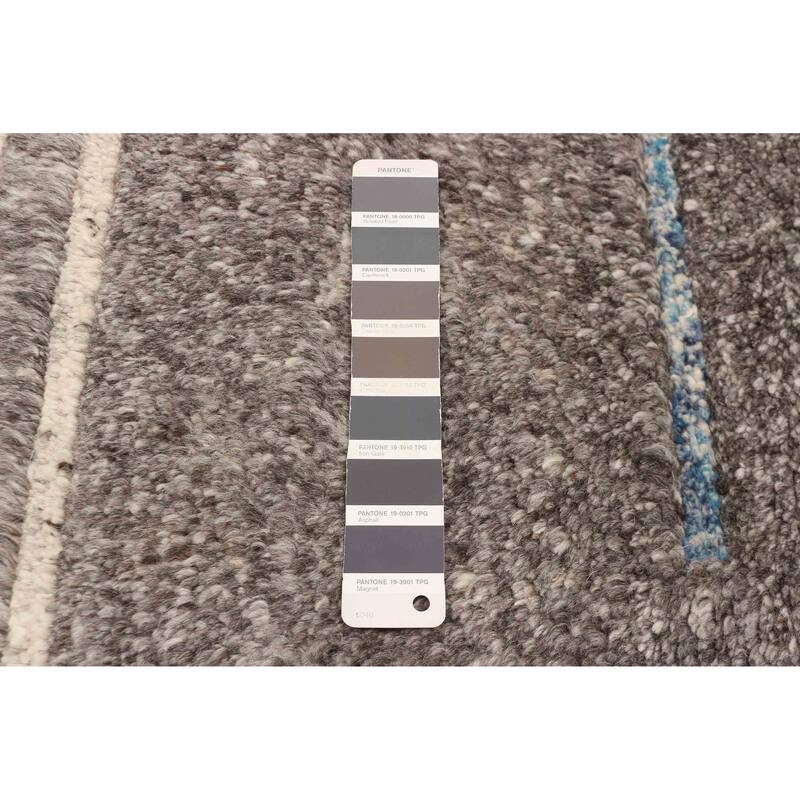 ECARPETGALLERY Hand-knotted Tangier Dark Grey Wool Rug - 8'2 x 9'10