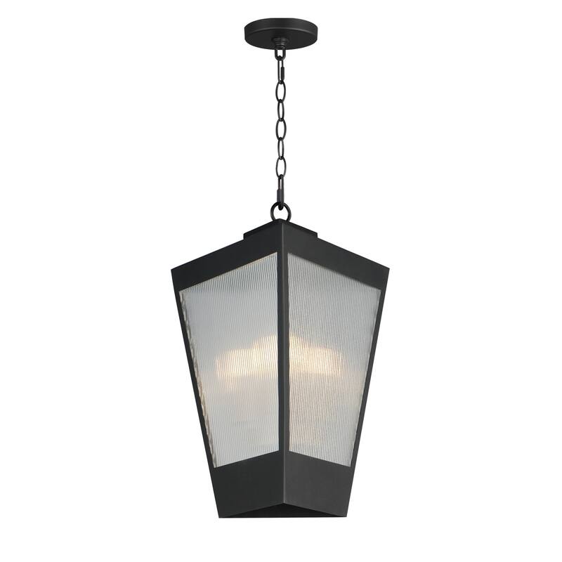 Maxim 30766CR Triform 3 Light 14" Wide Outdoor Pendant - Black / Antique Brass