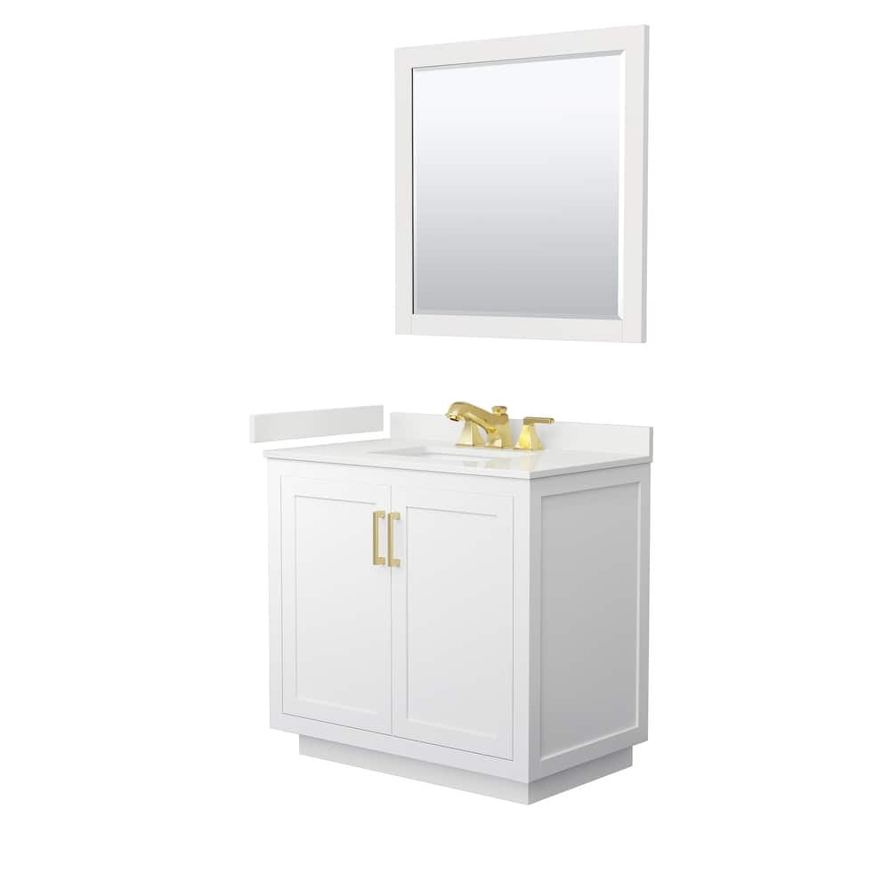 Miranda 36-inch Single Vanity, Quartz Top, 34-inch Mirror