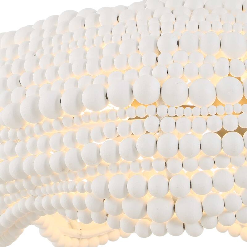 Uttermost Biddeford 5 Light White Beaded Pendant - 24"W x 24"D x 11.5"H