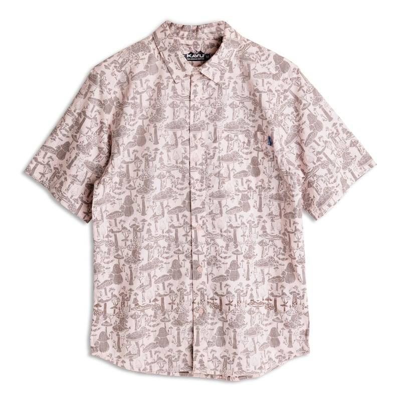 KAVU Men's Topspot Short-Sleeve Shirt - I Am Fungi - L