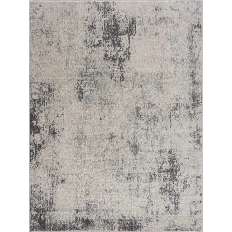 Hauteloom Tigris Modern Traditional Abstract Farmhouse Neutral Grey / Beige Area Rug