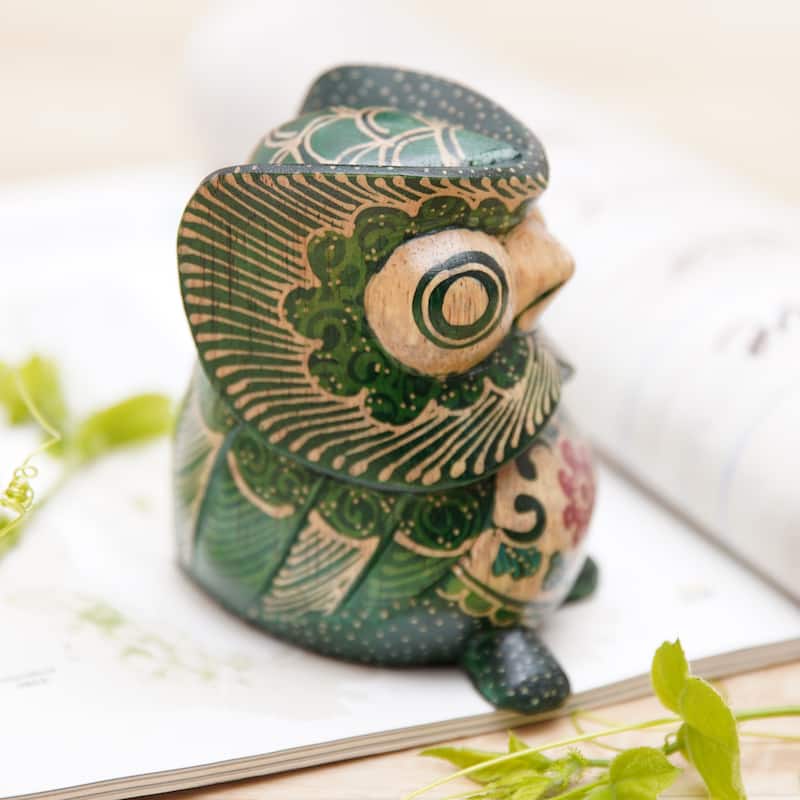 Novica Handmade Midnight Owlet Wood Figurine
