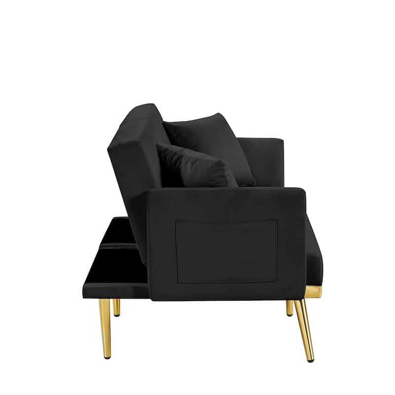 Modern Velvet Sofa Bed for Living Room, Office, Spacious Space