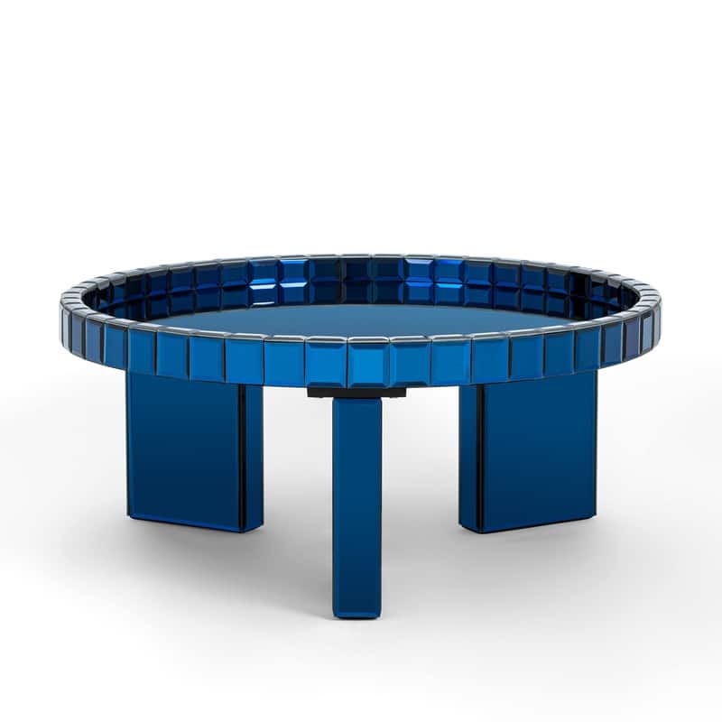 Round Glass Tray Top Coffee Table