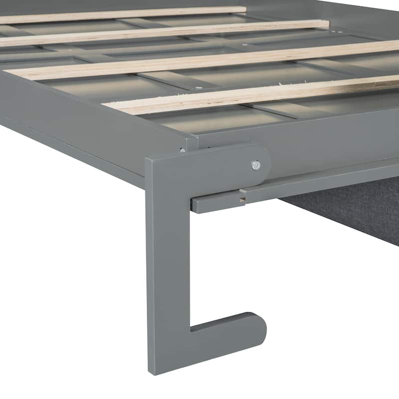 Queen Murphy Bed with Integrated Sofa - Space-Efficient Wall Bed with Easy Fold Mechanism