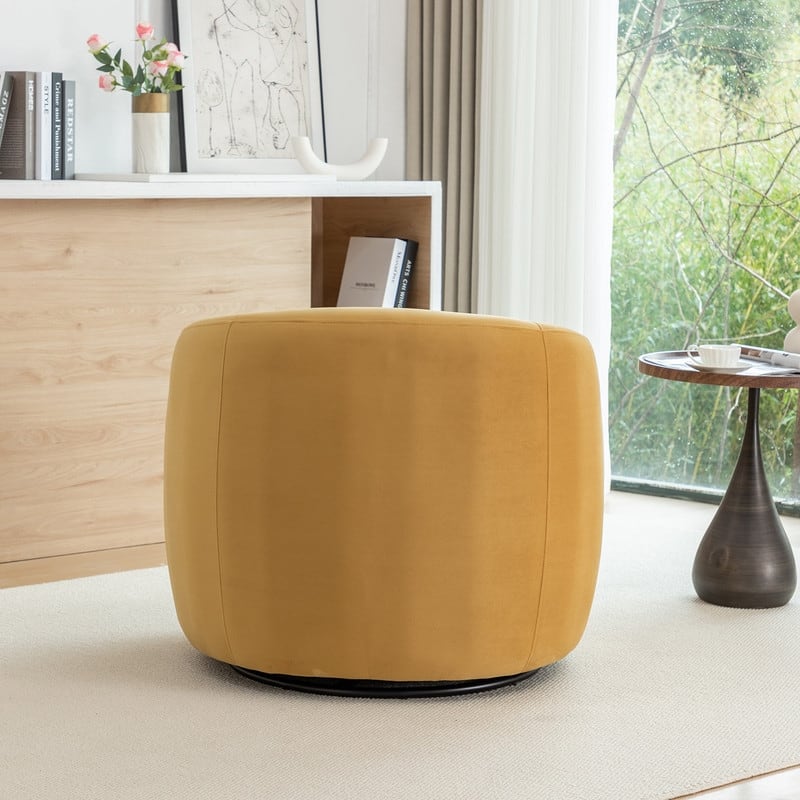 SEYNAR Modern Glam Velvet Upholstered 360 Degree Swivel Accent Armchair