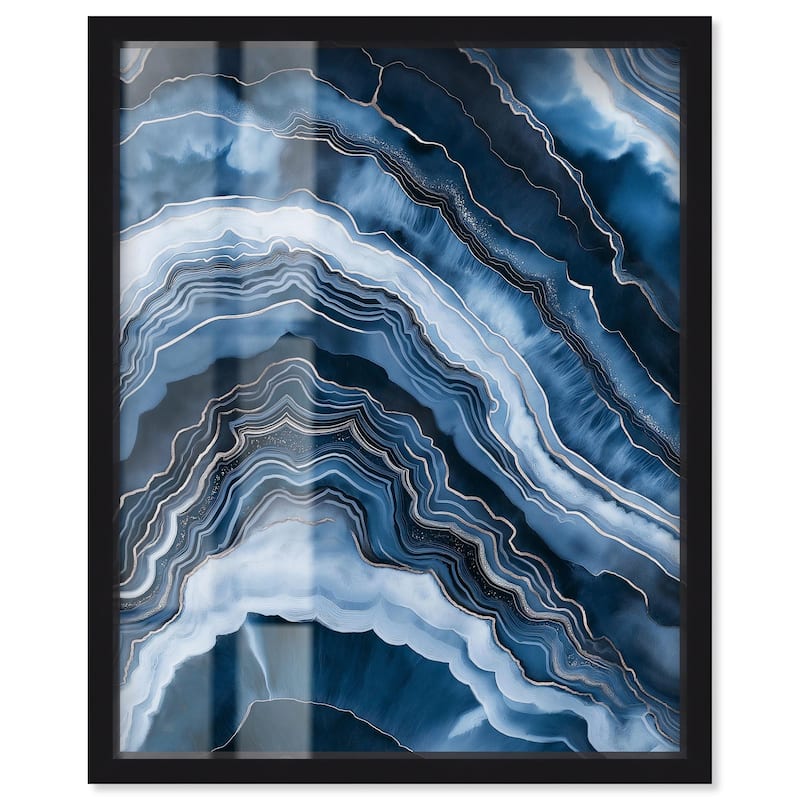 Azure Abyss Layers Shadowbox by Art Remedy - Black - 36" x 45"