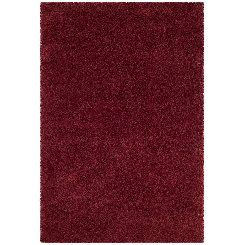 SAFAVIEH Santa Monica Shag Einara 2-inch Thick Area Rug - 4' x 6' - Maroon - Rectangle