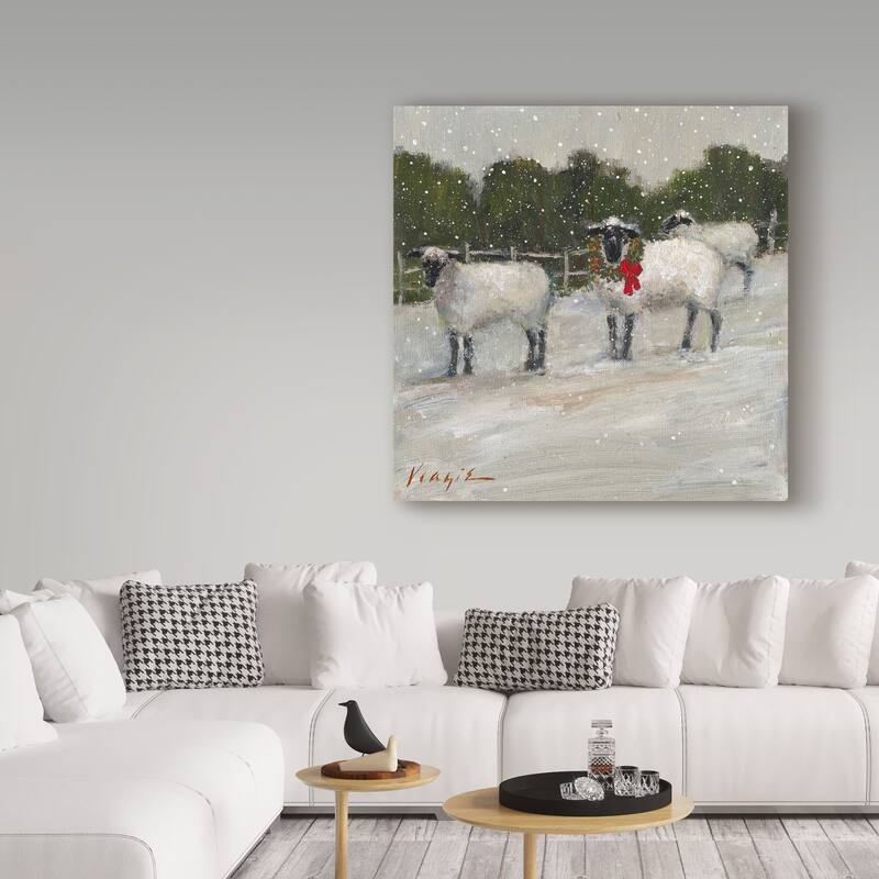 Mary Miller Veazie 'Sheep In Snow' Canvas Art