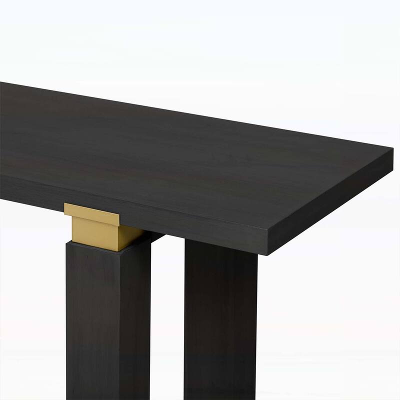 Stylish Modern Console Table with Metal Accents and Practical Built