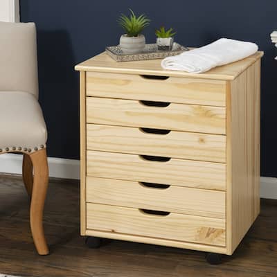 Bridgton 6-drawer Wide Rolling Storage Chest Cart