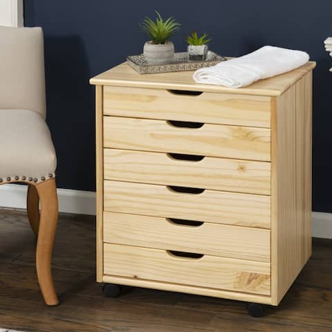 Bridgton 6-drawer Wide Rolling Storage Chest Cart