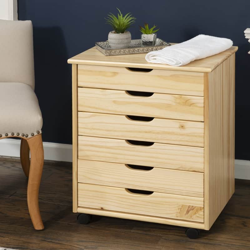 Bridgton 6-drawer Wide Rolling Storage Chest Cart