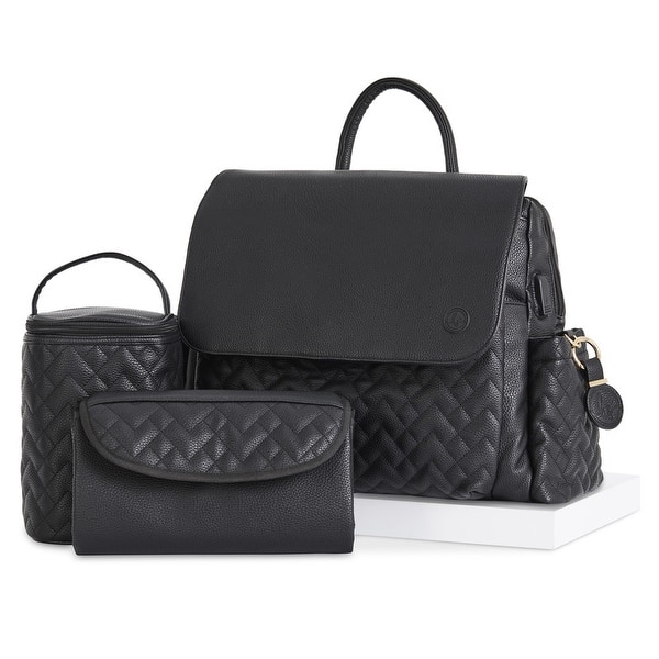 slide 2 of 35, Hannah & Sophia Traveler 4pc Diaper Bag Set Black