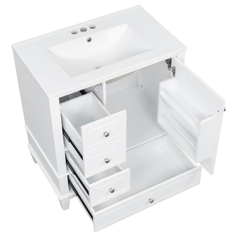 Bathroom Vanity with Sink,Shelf and Drawers